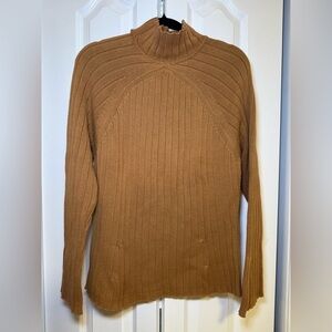 Women's Classic Formal Work Wear Business Casual Warm Chic Brown Ribbed Sweater